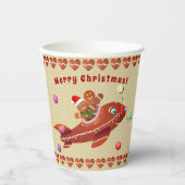 Gingerbread Cookie Plane & Xmas Train Papieren Bekers (Voorkant)