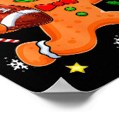 Gingerbread Cookie Playing Football Merry Christma Poster (Hoek)