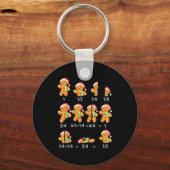Gingerbread Cookie Santa Hat Fraction Math Teacher Sleutelhanger (Voorkant)