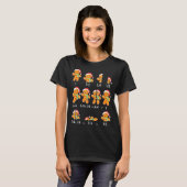 Gingerbread Cookie Santa Hat Fraction Math Teacher T-shirt (Voorkant volledig)