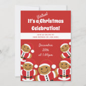 Gingerbread Cookie Santa Red Virtual Christmas Kaart (Voorkant)