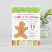 Gingerbread Cookie Verjaardagsfeestje Kaart (Staand voorkant)