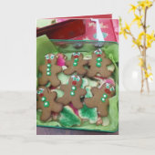 Gingerbread Cookies Carte de vacances (Fleur jaune)