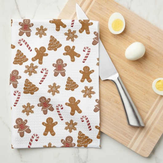 Gingerbread Cookies en Candy Canes Stropdas Theedoek (Quarter Fold)
