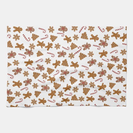 Gingerbread Cookies en Candy Canes Stropdas Theedoek (Horizontaal)