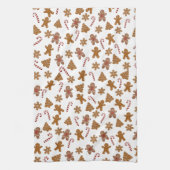 Gingerbread Cookies en Candy Canes Stropdas Theedoek (Verticaal)