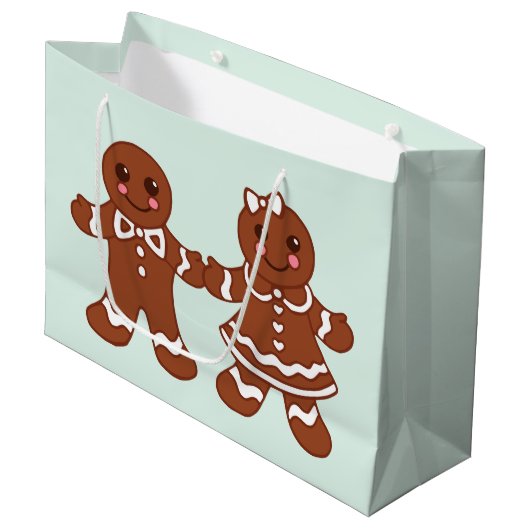 Gingerbread Cookies Gift Bag Groot Cadeauzakje (Voorkant Gekanteld)
