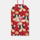 Gingerbread Cookies in Tuxedos Kerstmis Cadeaulabel (Voorkant)