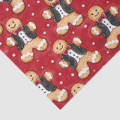 Gingerbread Cookies in Tuxedos Kerstmis Tissuepapier (Detail)
