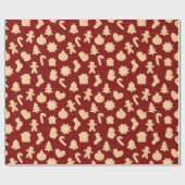 Gingerbread Cookies op Rode Stippen Pattern Holida Cadeaupapier (Vlak)