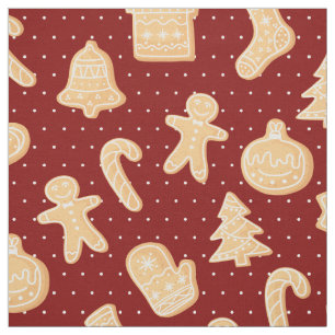 Gingerbread Cookies op Rode Stippen Pattern Holida Stof
