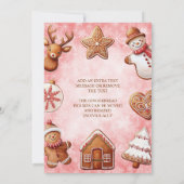 Gingerbread Cookies Rode achtergrond Kerst Feestdagenkaart (Achterkant)