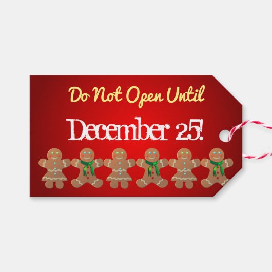 Gingerbread Cookies Vakantie Party Cadeaulabel (Voorkant (Horizontaal))