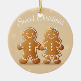 Gingerbread Couple Sweet Christmas Baking Lover Keramisch Ornament