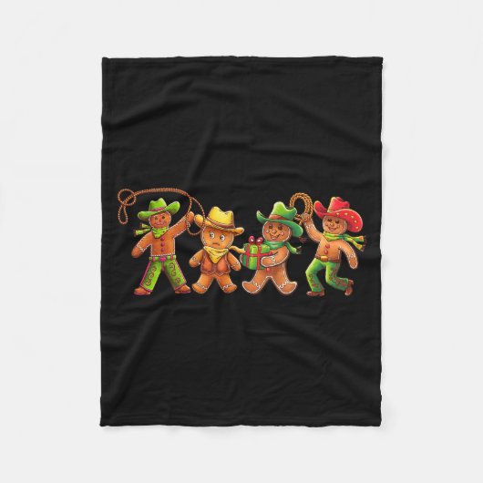 Gingerbread Cowboy Christmas Cookie Baker Western  Fleece Deken (Voorkant)