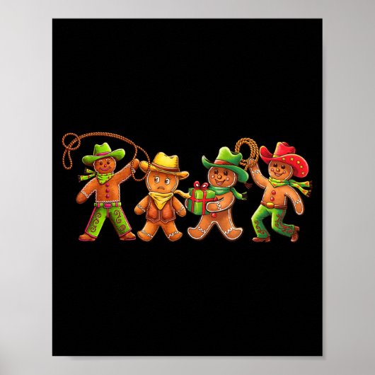 Gingerbread Cowboy Christmas Cookie Baker Western  Poster (Voorkant)