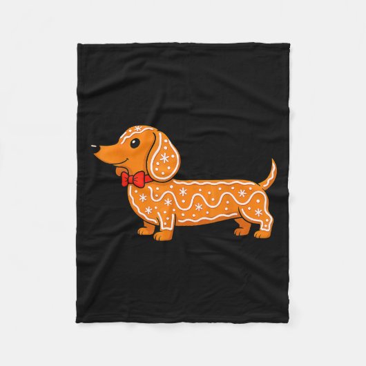 Gingerbread Dachshund Christmas Cute Weiner Dog  Fleece Deken (Voorkant)