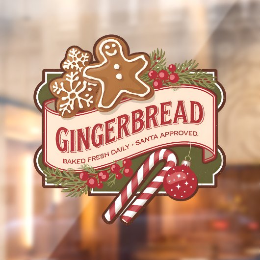 Gingerbread dagelijks vers gebakken raamsticker (Vel 2)