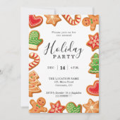 Gingerbread de fête annuelle Invitation biscuit (Devant)