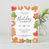 Gingerbread de fête annuelle Invitation biscuit (Debout devant)