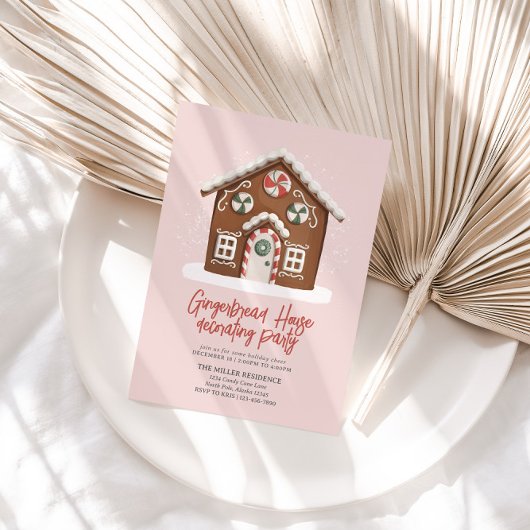 Gingerbread Decorating Kerstmis Party uitnodiging