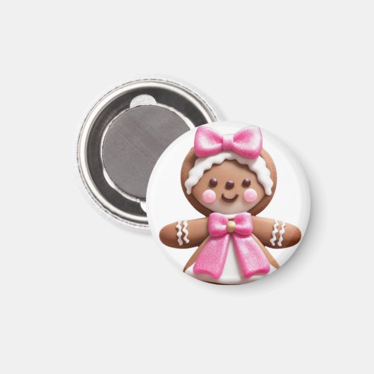 Gingerbread Doll\PinK\ Magneet (Voorkant / Achterkant)