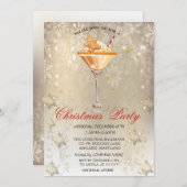 Gingerbread Drink Snowflakes Gold Party Kaart (Voorkant / Achterkant)