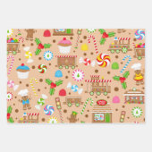 Gingerbread en Candy Cane Inpakpapier Vel (Voorkant)