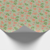 Gingerbread en Holly Branches GROENE Wikkelpapier Cadeaupapier (Hoek)