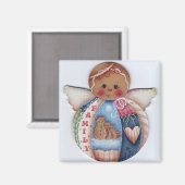Gingerbread Familie Engel Magnet Magneet (Voorkant / Achterkant)