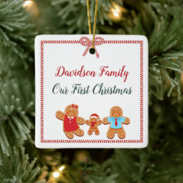 Gingerbread Familie Keramisch Ornament