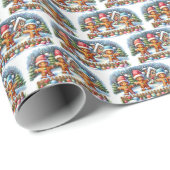 Gingerbread Family Snowy Christmas Scene Cadeaupapier (Rol Hoek)