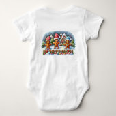 Gingerbread Family Snowy Christmas Scene Romper (Achterkant)