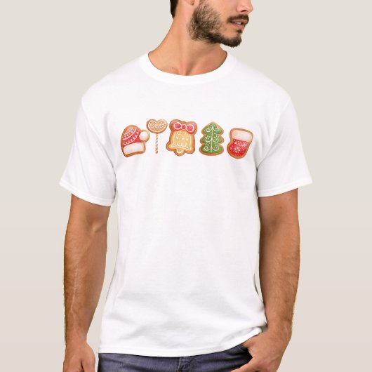 Gingerbread Festive Cool Trendy Kerstmis T-shirt (Voorkant)
