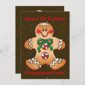 Gingerbread Fête de Noël Invitations (Devant / Derrière)