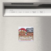 Gingerbread Folks Merry Christmas Magnet Magneet (Insitu (Vaatwasser))