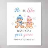Gingerbread Geslacht onthullen Draag uw Guess Sign Poster (Voorkant)