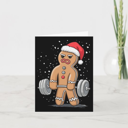 Gingerbread Gewichtheffen Workout Bodybuilding Kaart (Voorkant)