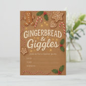 Gingerbread & Giggles Christmas Party Invitation (Debout devant)