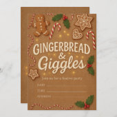 Gingerbread & Giggles Christmas Party Invitation (Devant / Derrière)