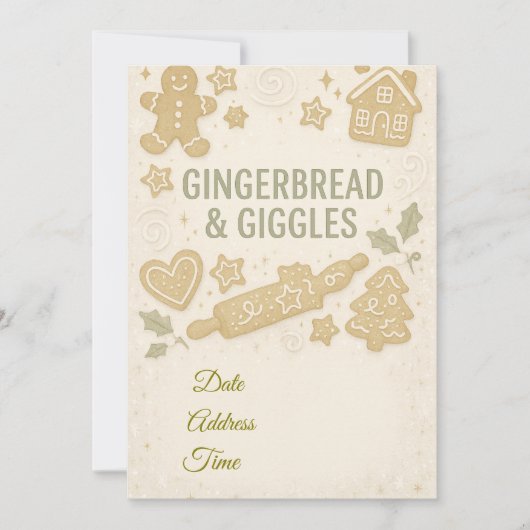 Gingerbread & Giggles Invitation d'hiver | Fantais (Devant)