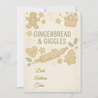 Gingerbread & Giggles Winter Uitnodiging |Sprookje