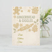 Gingerbread & Giggles Winter Uitnodiging |Wonderli (Staand voorkant)