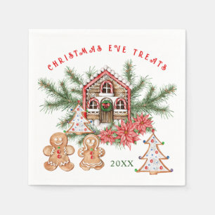 Gingerbread Girl Boy Candy Cane Kerstmis Servet