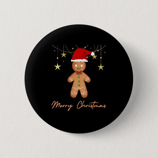 Gingerbread Groeten Kerstmis Ronde Button 5,7 Cm (Voorkant)