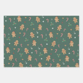 Gingerbread Heren Cookie Kerstmis Inpakpapier Vel (Voorkant 2)