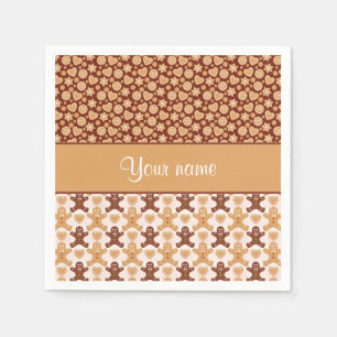 Gingerbread Heren Gezichten en Harten Servetten