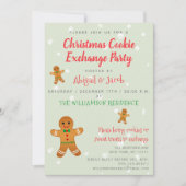 Gingerbread Heren Kerst Koekjesruil Partij Kaart (Voorkant)