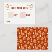 Gingerbread Hij of zij onthult geslacht Informatiekaartje (Voorkant / Achterkant)