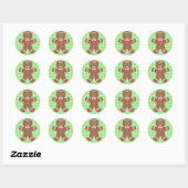 Gingerbread Holiday Boy Ronde Sticker (Vel)